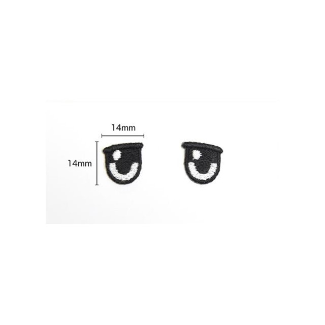 ぬいぐるみ材料 ぬいのおかお刺繍ワッペン　目・左右セット（A-03-S） 06Ab99j