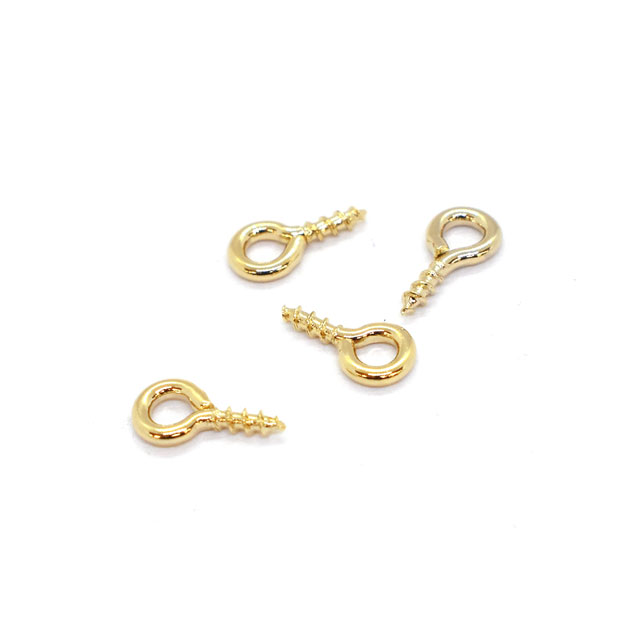 アクセサリーパーツ ネジ式ヒートン（F-148-G） 約8mm G.ゴールド 4個入 06Af99_