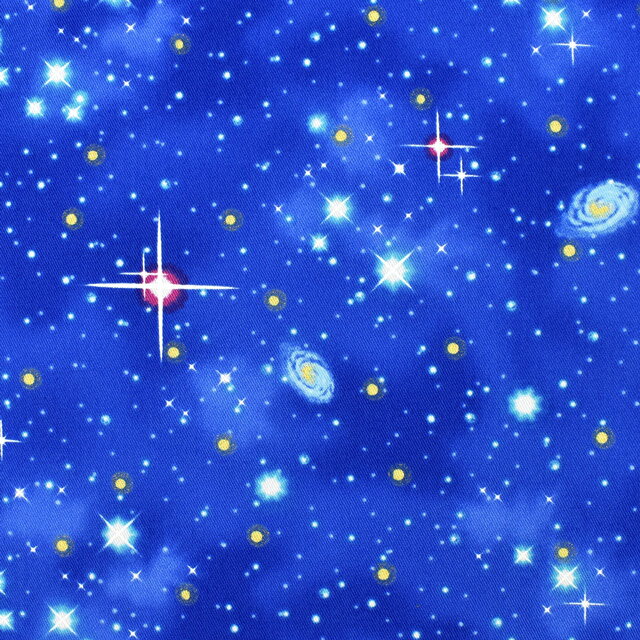 生地 ツイルプリント 宇宙柄（KTS6706） A.ブルー (H)_ki_