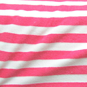 生地 T/C40パイルボーダー（132） 191.ホットピンク 09Bo32_