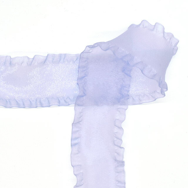 MOKUBA（木馬） フリルオーガンジーリボン（4474） 50mm 27.ラベンダー (H)_4b_