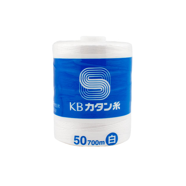 ●素材：綿100％●長さ：700m巻き【商品の説明】高品質な綿（コットン）100％を使用した50番手のミシン糸です。合繊糸に比べて伸度が小さく、目飛びしにくいのが特徴です。ロウ引き加工されていないタイプの糸なので高温でロウが溶け出さず、絞り染めにも用いられています。耐熱性にも優れているため、シャツ・紳士服・婦人服・服地一般の縫製に適しています。また、コットン生地の縫製はもちろん、肌着やベビー用品、敏感肌の方向け製品にもおすすめです。※旧カネボウカタンミシン糸。【下記内容をご了承の上ご注文ください】・商品名に記載の色番号および番手（糸の太さ）をご確認の上、ご注文ください。・当社物流システムの都合上、生地と糸の色合わせや色選びに関するご相談は承っておりません。・商品画像の色は、お使いのディスプレイや閲覧環境により、実際の色とかなり誤差がある場合があります。あくまで目安としてご参照ください。・お手持ちの生地に合う色をお探しの場合は、色見本帳をご利用いただくか、店頭でのご購入をおすすめいたします。　ご不便をおかけいたしますが、何卒ご理解いただけますようお願いいたします。【ご注文前に必ずお読み下さい】・表示価格は1個の価格です。・予告なくパッケージが変更になる場合がございます。・当社の他オンラインショップと在庫を共有しており、注文が確定しても完売・欠品の場合があります。予めご了承下さい。