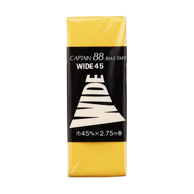 ●素材：ポリエステル65％　綿35％●サイズ：45mm幅×2.75m巻【商品の詳細】衿や袖ぐりの見返しがわりに。衣類の裾上げや縁取り小物作りに。幅広タイプのスタンダードなバイアステープです。【ご注文前に必ずお読み下さい】・表示価格は1パックの価格です。・製造ロット、ディスプレイや視覚環境などにより、実際のカラーと異なる場合がございます。・当社の他オンラインショップと在庫を共有しており、注文が確定しても完売・欠品の場合があります。予めご了承下さい。