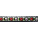 \期間限定10%OFF/ チロリアンテープ レトロフラワー(344-920) 9.黒×赤白フラワー 07Ab99_