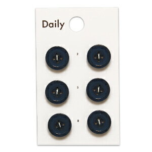 ボタン Daily 貝調ポリエステル4つ穴ふちあり（OKDB-003） 13mm NV.ネイビー 08Bg99_