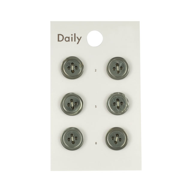 ボタン Daily 貝調ポリエステル4つ穴ふちあり（OKDB-002） 11.5mm BK.ブラック 08Bg99_