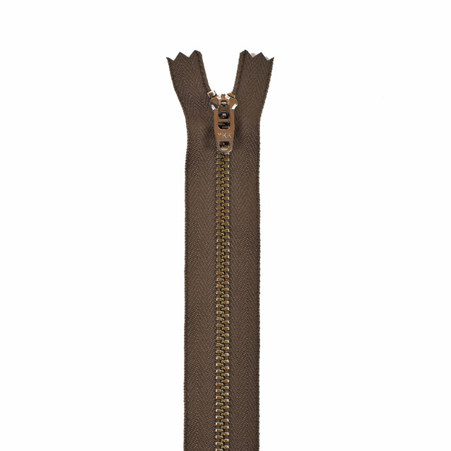 YKK ジーンズ用ファスナー ワイジップ 止め（3YG-KBGS-C） 20cm アンティークゴールド 569.ミルクチョコブラウン 08Co99_
