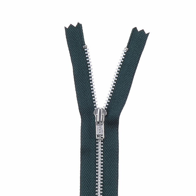 ＼期間限定20％OFF／ YKK メタルファスナー YZiP（3Y DA C） シルバー 止め 30cm 890.ボトルグリーン 08Co99_
