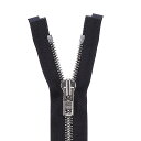 YKK メタルファスナー エクセラ(8SGWP DA OP) シルバー オープン 60cm 580.黒 08Co99_