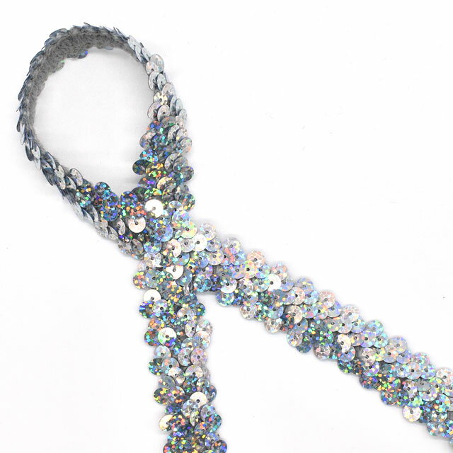 ストレッチスパンコールブレード（TR7054） PD-40.シルバー×ホログラム 07Bd99_