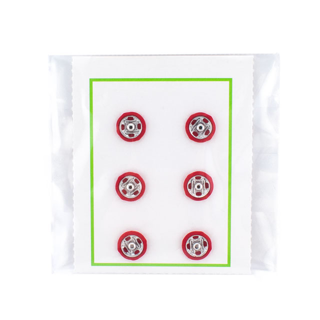 Button - スナップボタン シルクスナップ（1508） 7mm 152.赤 6組入 08Bg99_