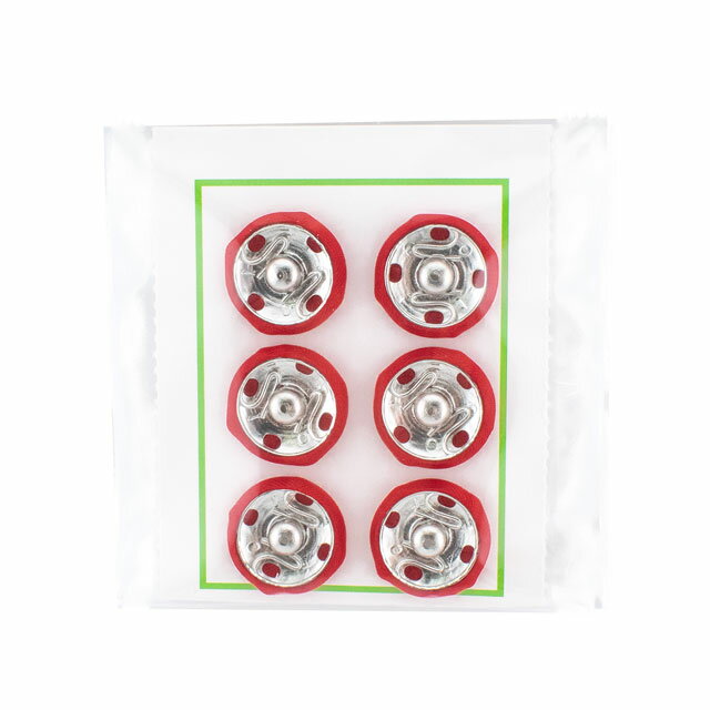 スナップボタン シルクスナップ（1508） 14mm 152.赤 6組入 08Bg99_