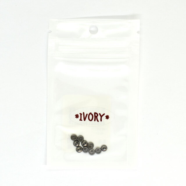 ドール用 2つ穴 メタルボタン 4mm 10個入 BN.ブラックニッケル 06Ab99_
