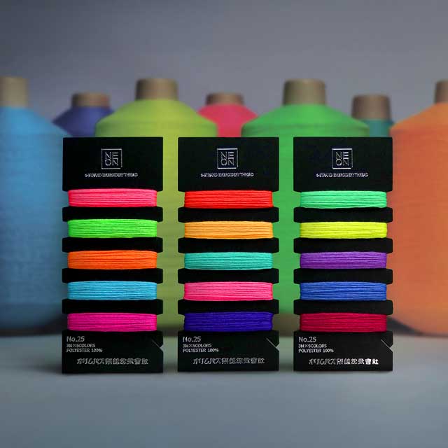 新宿オカダヤ楽天市場店の刺しゅう材料 オリムパス 刺繍糸 25番 NEON 5色セット（NE-C2） POP 06Bg99_｜アングル3