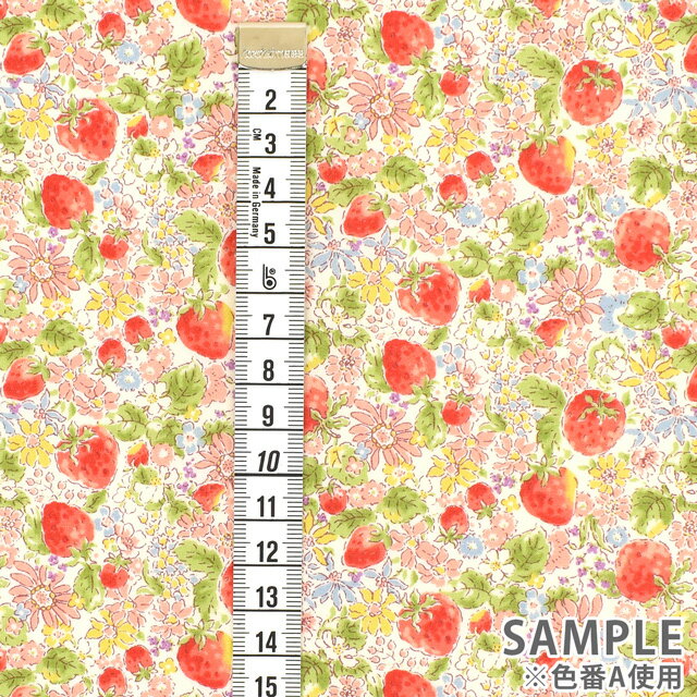〔メール便対応商品〕 生地 ブロードプリント イチゴ（KTS6025） B.ピンク 09Af15_