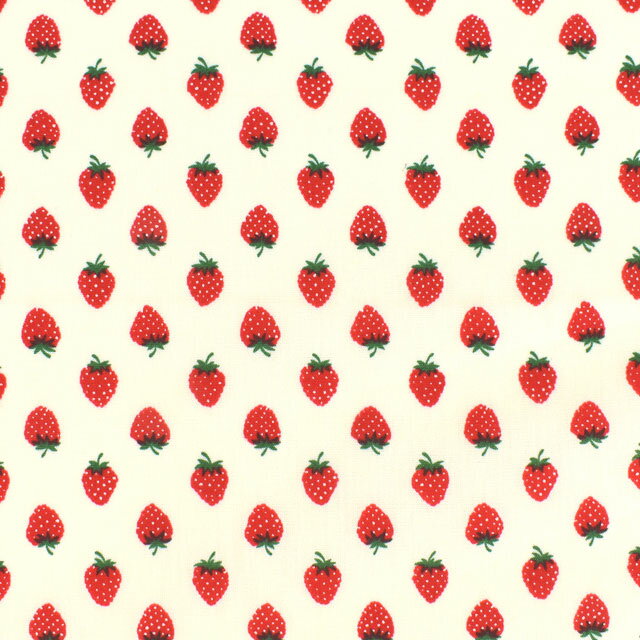 〔メール便対応商品〕生地 ホーミーコレクション いちご（HC1097S） A.オフホワイト系 09Ae06_