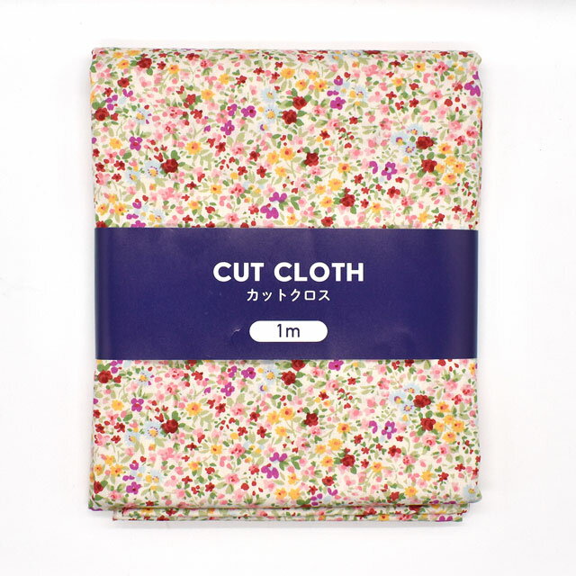 ＼期間限定20％OFF／ カットクロス ブロード花柄プリント 約112cm幅×約100cm 1-1.ピンク 15Yy88_