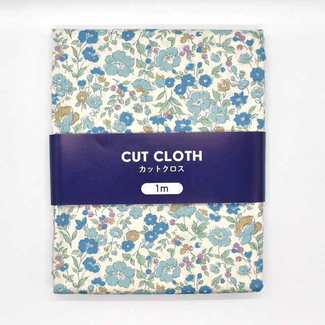 カットクロス ブロード花柄プリント 約112cm幅×約100cm 4-2.ブルー 15Yy88_