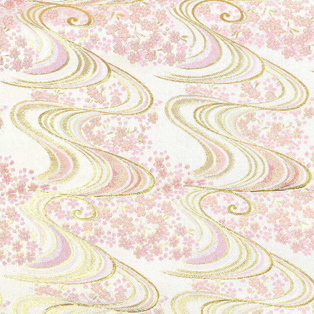 金襴生地 あすか胴入 流線桜（1-9637） 白 09Bh18_