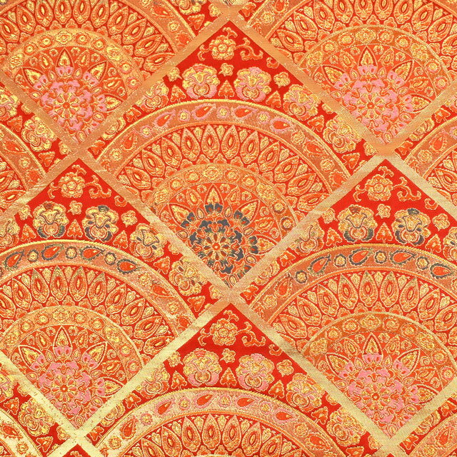 金襴生地 あすか胴入4号 万華鏡扇（1215-10870） 赤 09Bh18_