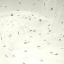 〔メール便対応商品〕生地 チュールグリッター星柄 (035-1830) 1.ホワイト×シルバー 10Aa01_