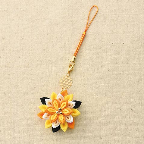 京ちりめんつまみ細工根付　大正ロマンキット（LH463） 鱗文 06Bz99_