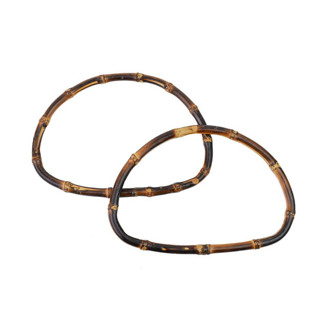 竹バッグ持ち手 楕円（BB-9） 425.焼き焦茶 約13cm×19cm 08Cl99_のサムネイル