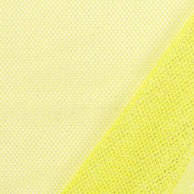 〔メール便対応商品〕生地 ラメメッシュ（481） 4.イエロー×シルバー 10Bk15_