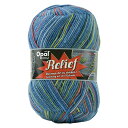 毛糸 Opal-オパール- レリーフ 4ply/4本撚り Kugel 9491.ブルー系マルチカラー (M)_b1j