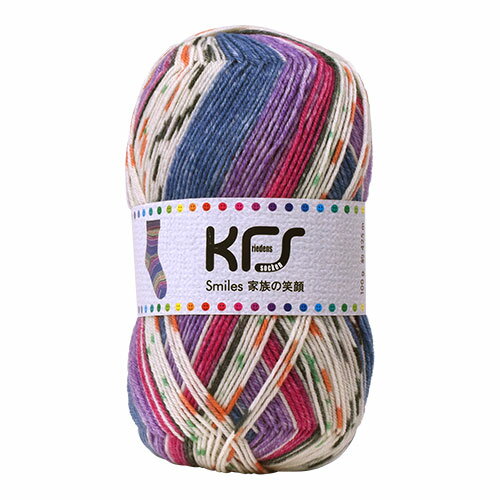 毛糸 Opal-オパール- 家族の笑顔 4ply/4本撚り KFS123.マイスマイル/ブルー・パープル系マルチカラー (M)_b1j