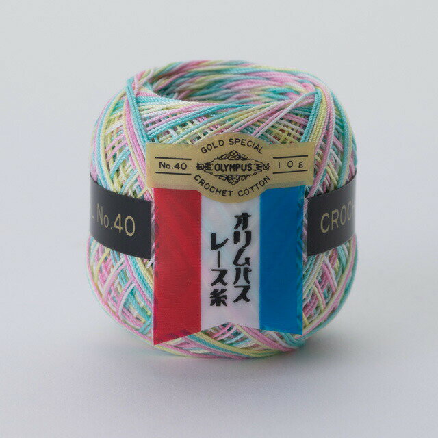 レース糸 オリムパス 金票 ＃40 ミックス 色番M5 06Bn99_
