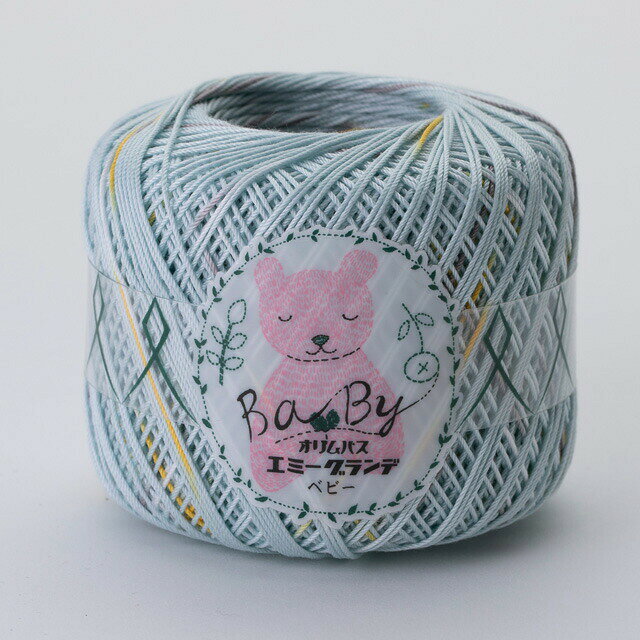 ●素材：綿100％●容量：約25g玉巻（約110m）●使用針：レース針0号〜かぎ針2/0号●必要玉数の目安：子供用セーター 7玉　/　子供用ベスト 4玉【商品の特徴】最高級エジプト綿を使用し、一貫した国内生産のもと、素材の魅力を最大限に引き出す、独自の製法から生まれる最高品質のレース糸です。風合いと滑りがよく編みやすい、シルクのような光沢感とベビー向けにかわいらしいドットプリントが特徴です。【ご注意】紡績・撚糸・玉巻加工の製造工程で、玉の中に結び目が発生する場合がございます。ご了承下さいませ。濃色品は染料の性質上、色落ちしやすいので、白・淡色品と分けて洗って下さい。【ご注文前に必ずお読み下さい】・表示価格は1玉の価格です。・染色ロット、ご覧になるディスプレイや視覚環境により、実際のカラーと異なる場合がございます。・当社の他オンラインショップと在庫を共有しており、注文が確定しても完売・欠品の場合があります。予めご了承下さい。