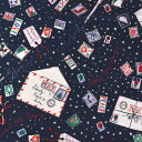 生地 LIBERTY FABRICS リバティ ファブリックス タナローン 2022AW Liberty Christmas Stamped With Magic スタンプド ウィズ マジック（36364582） A.ネイビー (H)_k4j