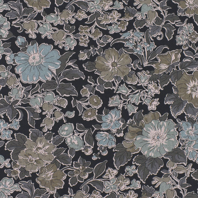 〔メール便対応商品〕生地 LIBERTY FABRICS リバティ ファブリックス エアリーコット 2023AW Clare Rich クレア リッチ（23-3633103L233） J23Q.ブラック (H)_k4j