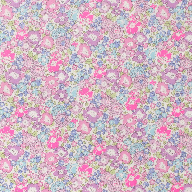 〔メール便対応商品〕生地 LIBERTY FABRICS リバティ ファブリックス タナローン 2024SS Neon Liberty Michelle ミッシェル（3636017N） J24A.パープル×ピンク (H)_k4j