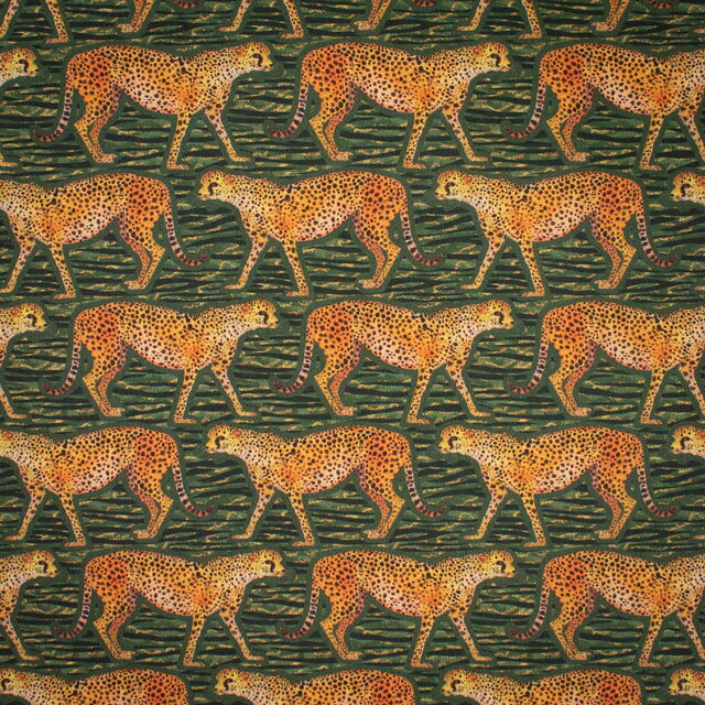 〔メール便対応商品〕 生地 LIBERTY FABRICS リバティ・ファブリックス タナローン 2024SS Wildsmith's Wonderful World Meet the Cheetahs ミート・ザ・チーターズ（363J4210） 24AU.グリーン (H)_k4j