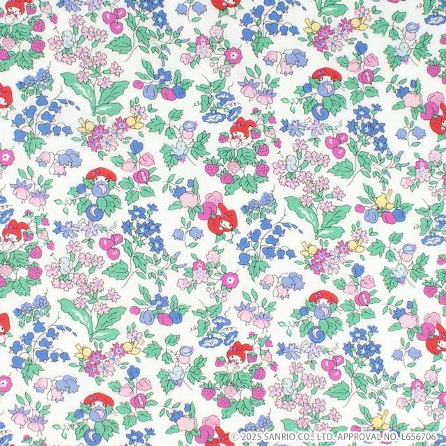 〔メール便対応商品〕 生地 LIBERTY FABRICS リバティ・ファブリックス タナローン 2025SS My Melody & Little Twin Stars 50th Anniversary Collection ナンシーズ・オーチャード（DC30715） J25C.マルチ (H)_k4jのサムネイル