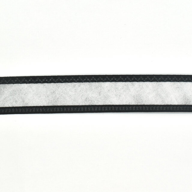 帽子用テープ テトロンスベリ 芯有（NIS） 25mm 黒 08Bd99_