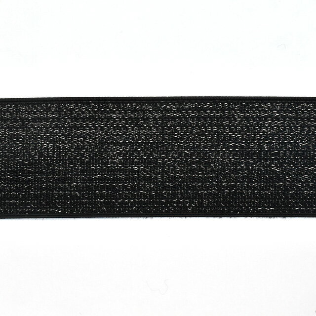 ゴムテープ ラメゴム 50mm 黒 08Bj99_