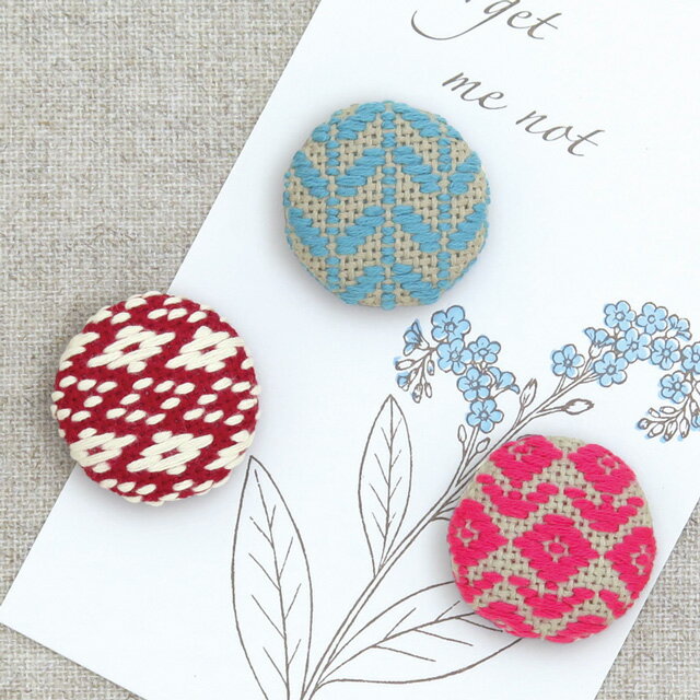 ＼期間限定20%OFF／ オリムパス こぎん刺しキット くるみボタン お花（56） 06Bi99_