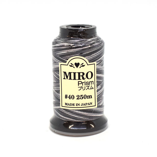 段染め家庭用ミシン糸 ミロプリズム 40番 250m巻 12.ブラック・グレー系 08Ab99_