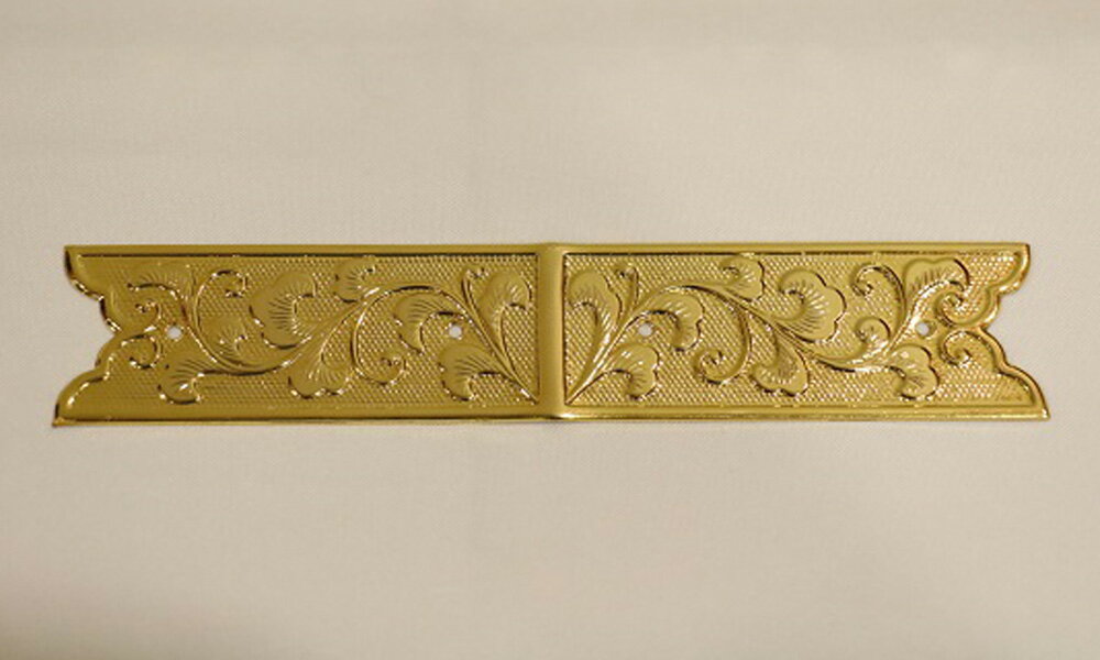 浅草 岡田屋布施神輿金具 No.20　4枚セットサイズ:横幅約150mm（75mm+75mm） 縦幅約30mm材質:真鍮製