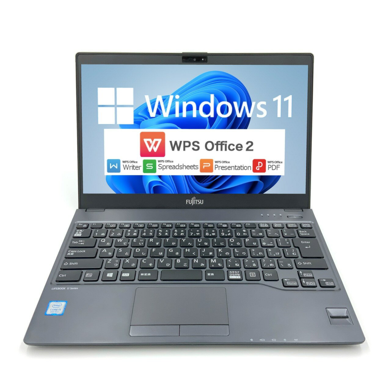 【Windows11】 【軽量ノート799g】 FUJITSU LIFEBOOK U938 第8世代 Core i5 8250U 8GB 新品SSD480GB 無線LAN フルHD 64bit WPS Office ..