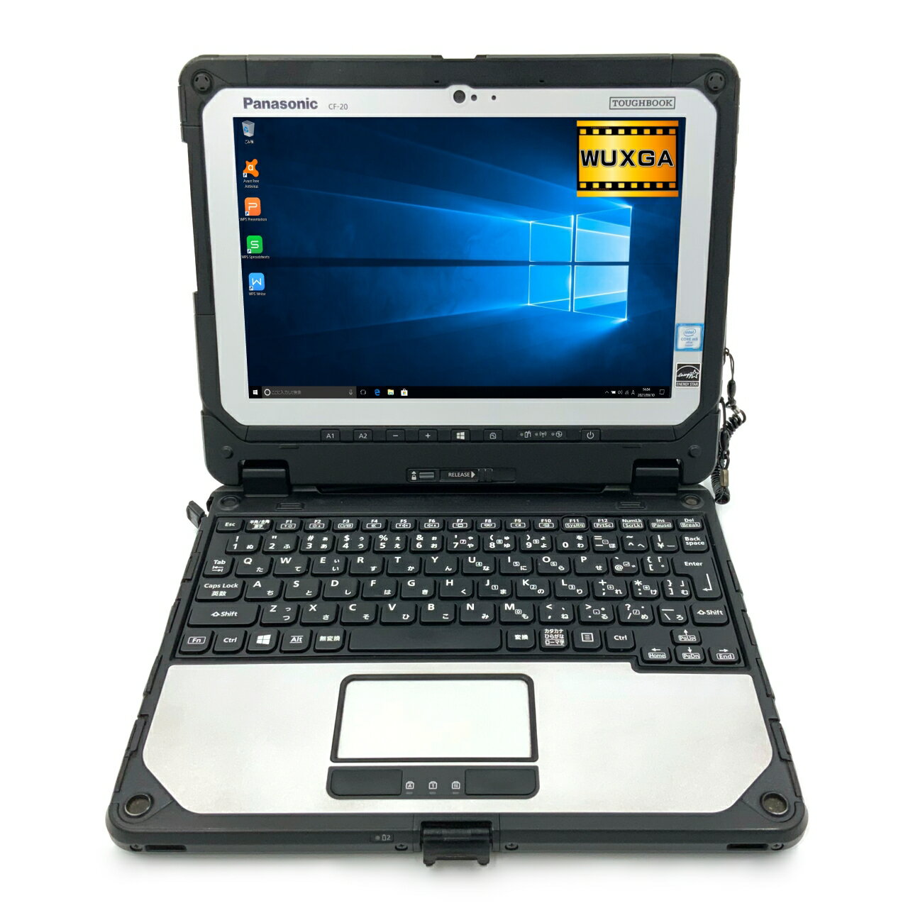 パナソニック Panasonic タフブック TOUGHBOOK CF-20 第6世代 Core m5 6Y57/1.10GHz 4GB SSD120GB M.2 Windows10 64bit WPSOffice 10.1インチ WUXGA カメラ 無線LAN ノートパソコン モバイルノート PC Notebook 