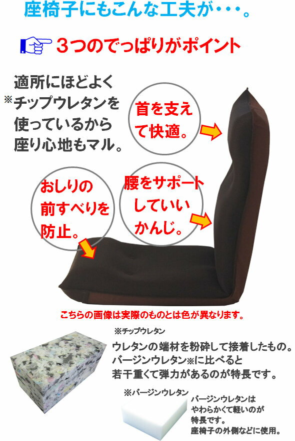 【送料無料】(北海道・沖縄・離島を除く)シンプルな座椅子日本製・リクライニング [2]