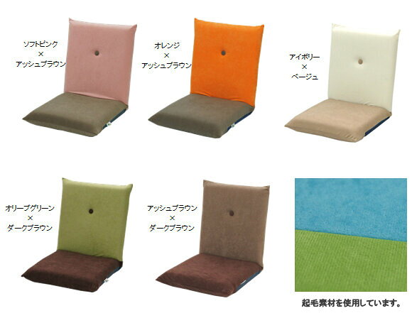 【送料無料・一部地域除く】【2個セットでお買得!】コンパクトサイズのかわいい座椅子ツートンカラー・11種類からお選びいただけます。日本製。 [2]