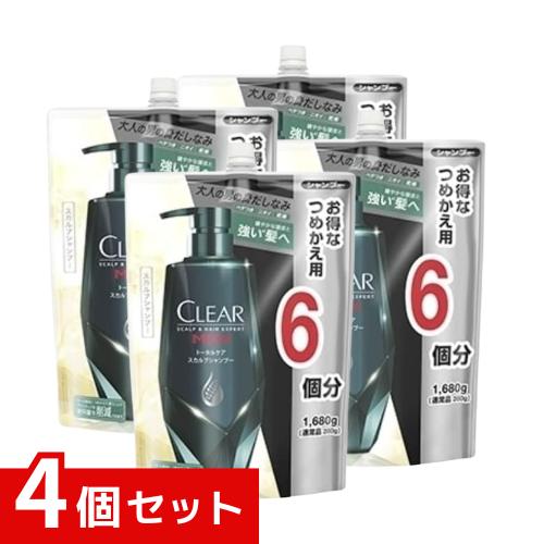 Rakuten - 【送料無料】クリア(CLEAR) フォーメン トータルケア スカルプ シャンプー 詰替 1680g ×4個セット 4902111770130 /