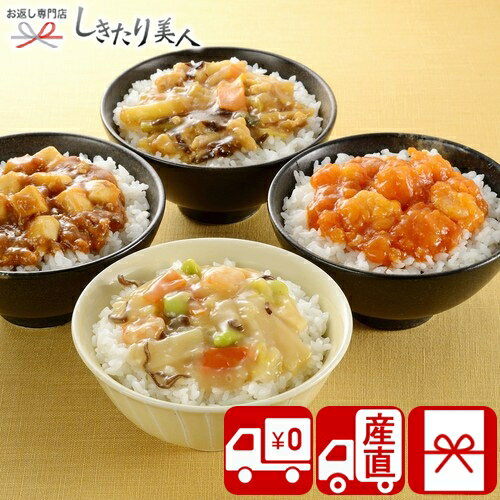 お歳暮 早割 2025 【御歳暮 送料無料 産地直送】大龍 ミニ丼の具4種セット 85138 |お年賀 寒中見舞い 中華料理 中華丼 麻婆豆腐 エビチ..