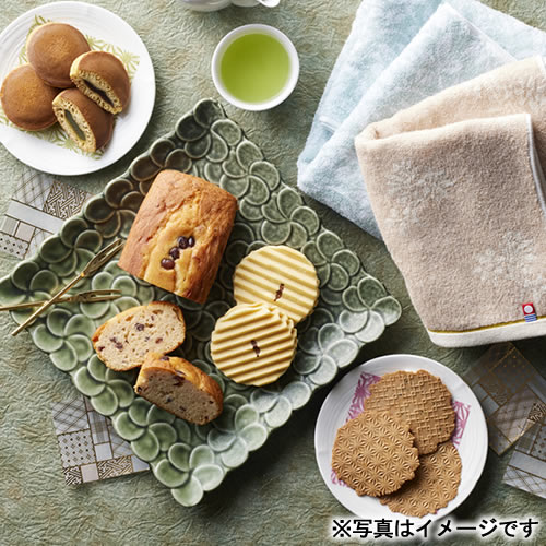 今治タオル＆和菓子詰合せ 26B27-05 |お中元 早割 タオルとお菓子 スイーツ 国産 ...