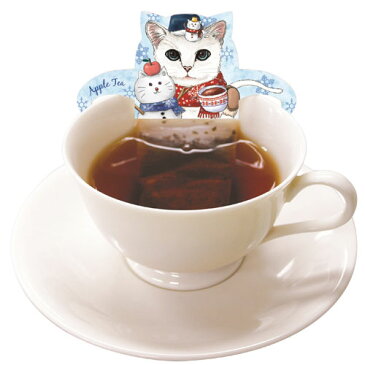 【メール便可】ホワイトキャットカフェ アップルティー 52017 |お中元 敬老の日 早割 花以外 紅茶 ティーバッグ フレーバードティー 白猫 ネコ ねこ グッズ かわいい おしゃれ 個包装 小分け 500円 クリスマス プチギフト 開店祝い 引き出物 結婚 出産 内祝い お礼 粗品